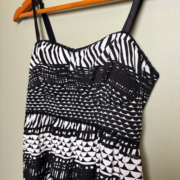 Roxy Womens Babydoll Dress Size Small Lightweight Spaghetti Strap Geometric Y2K - Picture 4 of 12